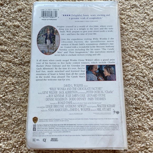 Vintage Willy Wonka VHS - Picture 3 of 3